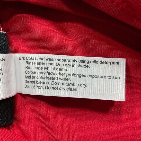 City Chic Womens Swimsuit siz 16 new nwt Lace Up One Piece Red Cherry High Leg - Picture 10 of 12